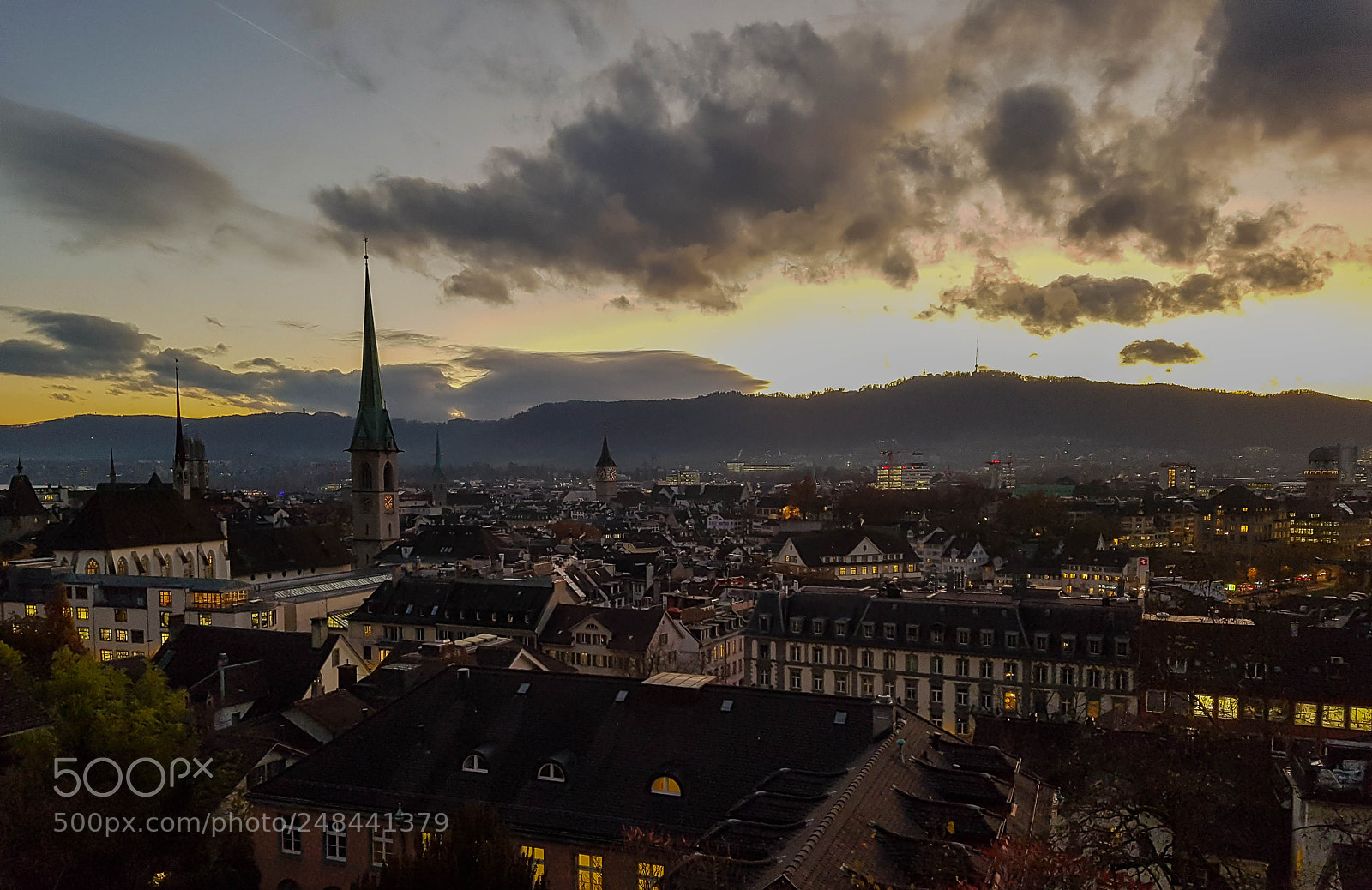 Samsung Galaxy S7 Edge sample photo. Zürich at sunset photography