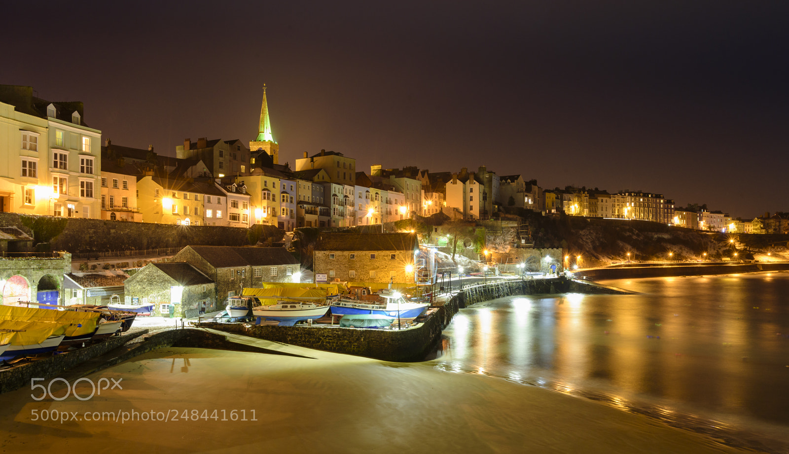 Nikon D810 sample photo. Night in tenby photography