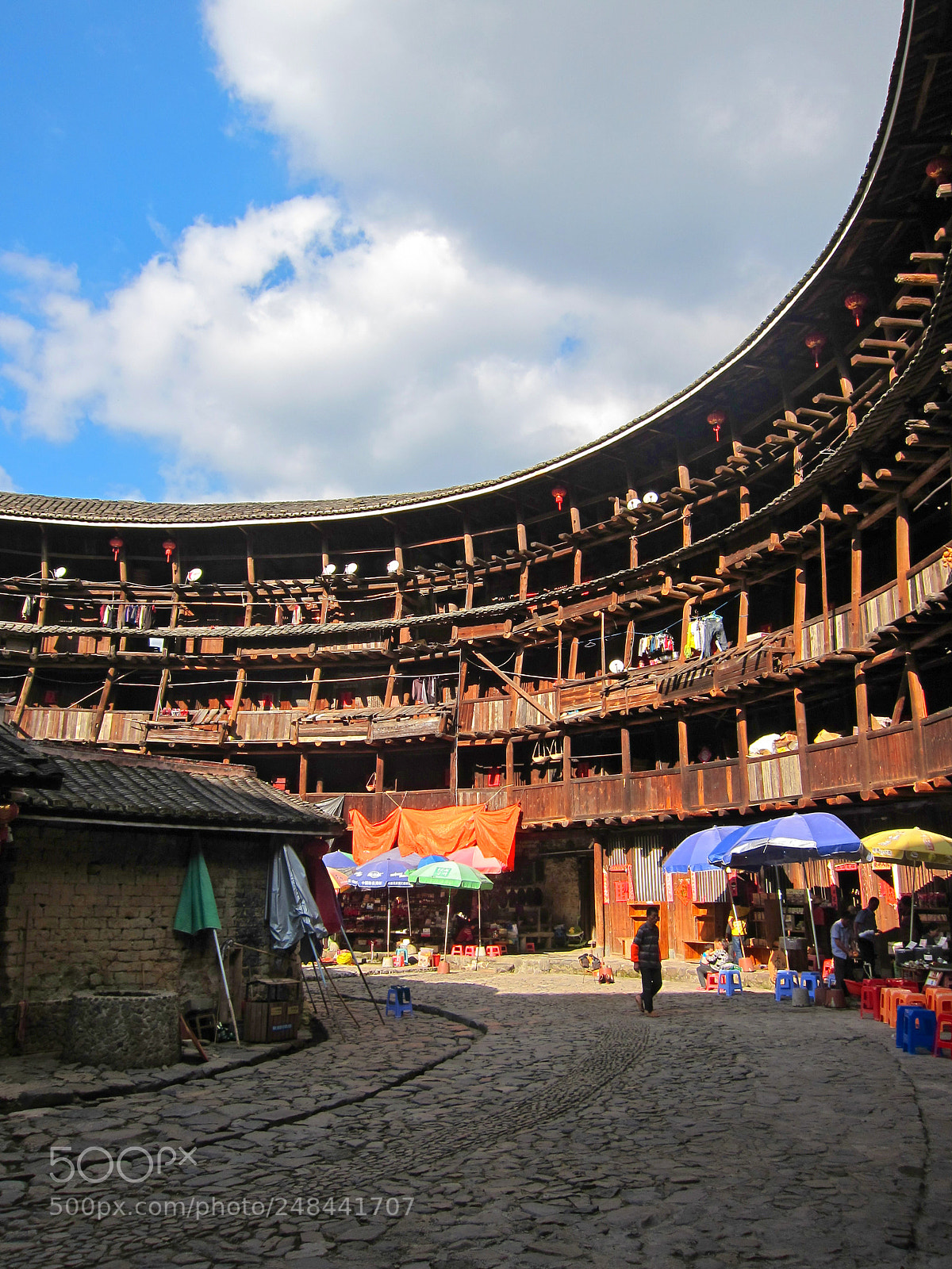 Canon PowerShot S95 sample photo. Tulou interior photography