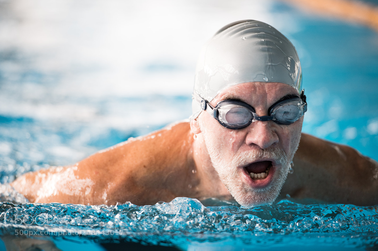 Nikon D5 sample photo. Senior man swimming in photography