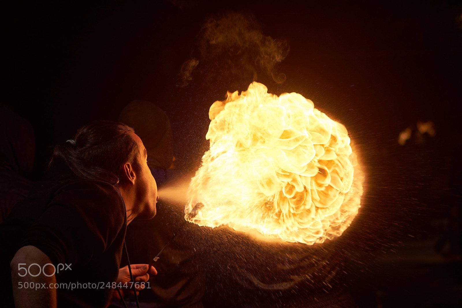 Nikon D5500 sample photo. Blowing fire photography