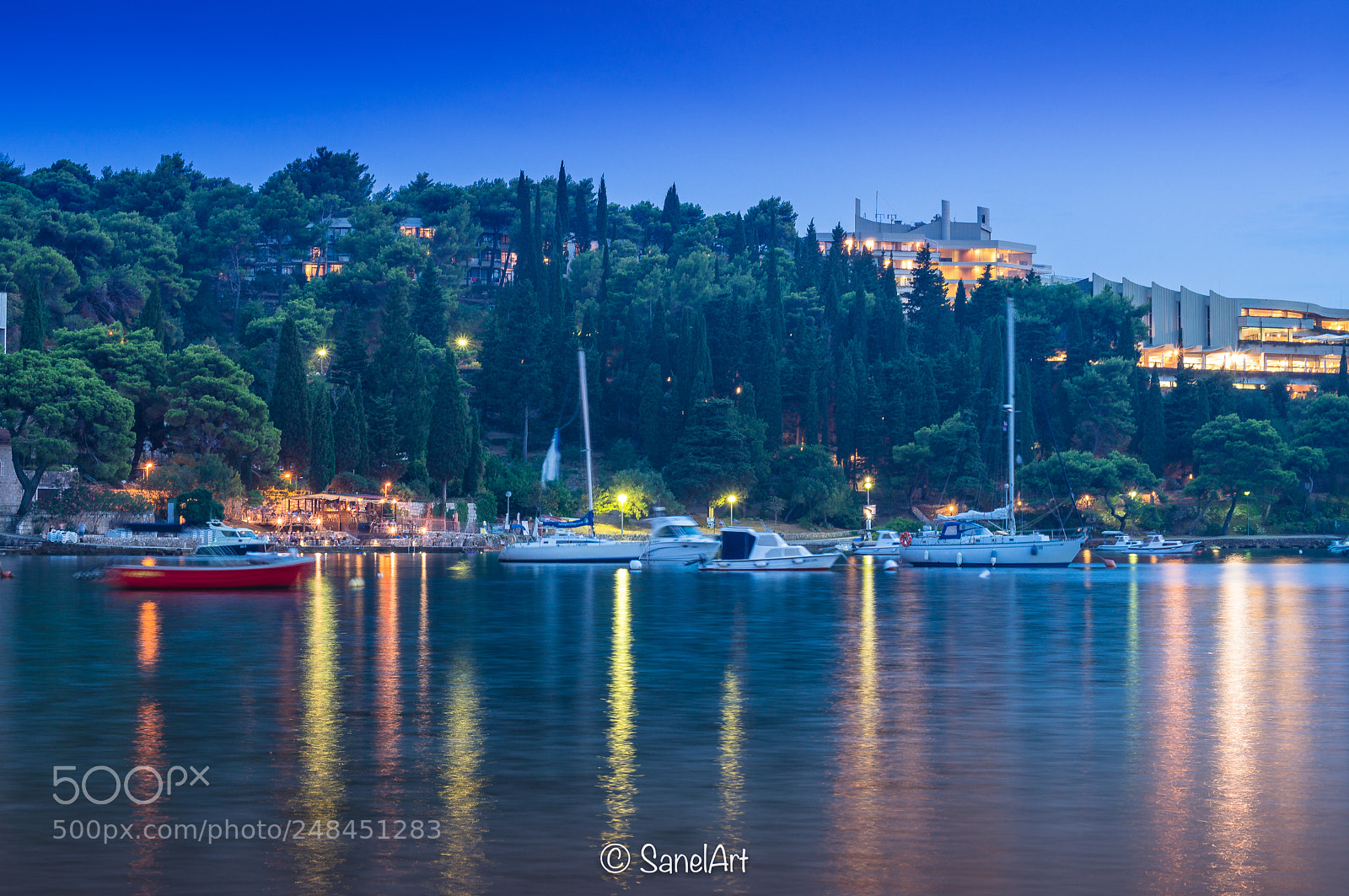 Sony SLT-A35 sample photo. Cavtat harbour at evening photography