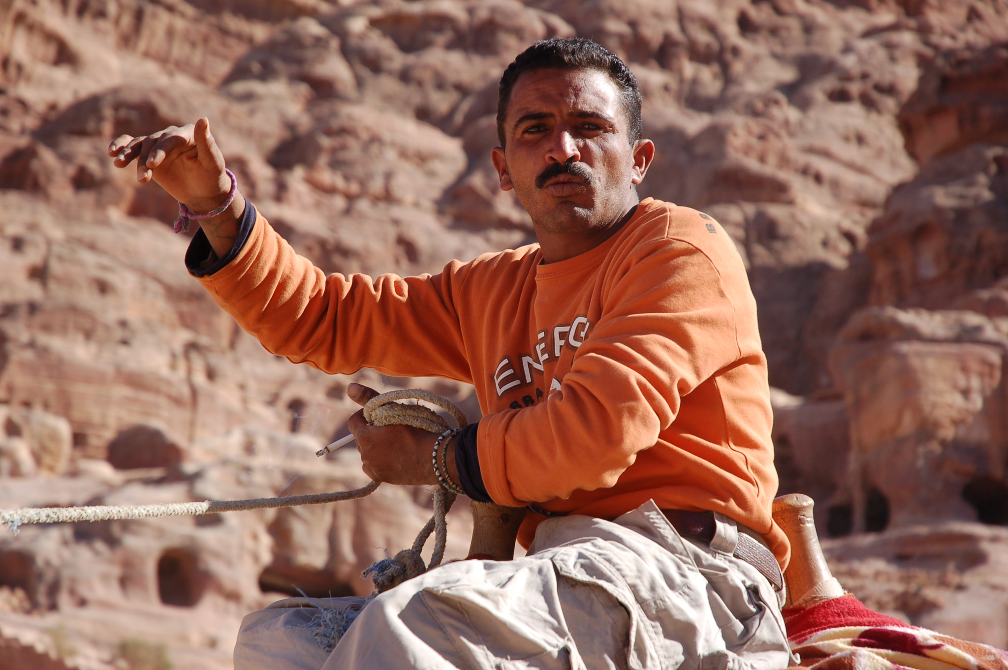 Nikon D50 sample photo. Camel driver, petra, 2008 photography
