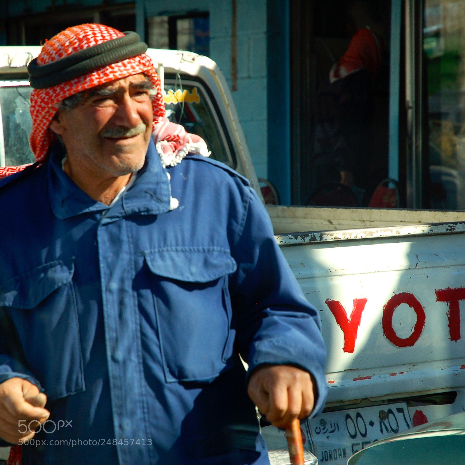 Nikon D50 sample photo. Man with cane, jordan,  2007 photography