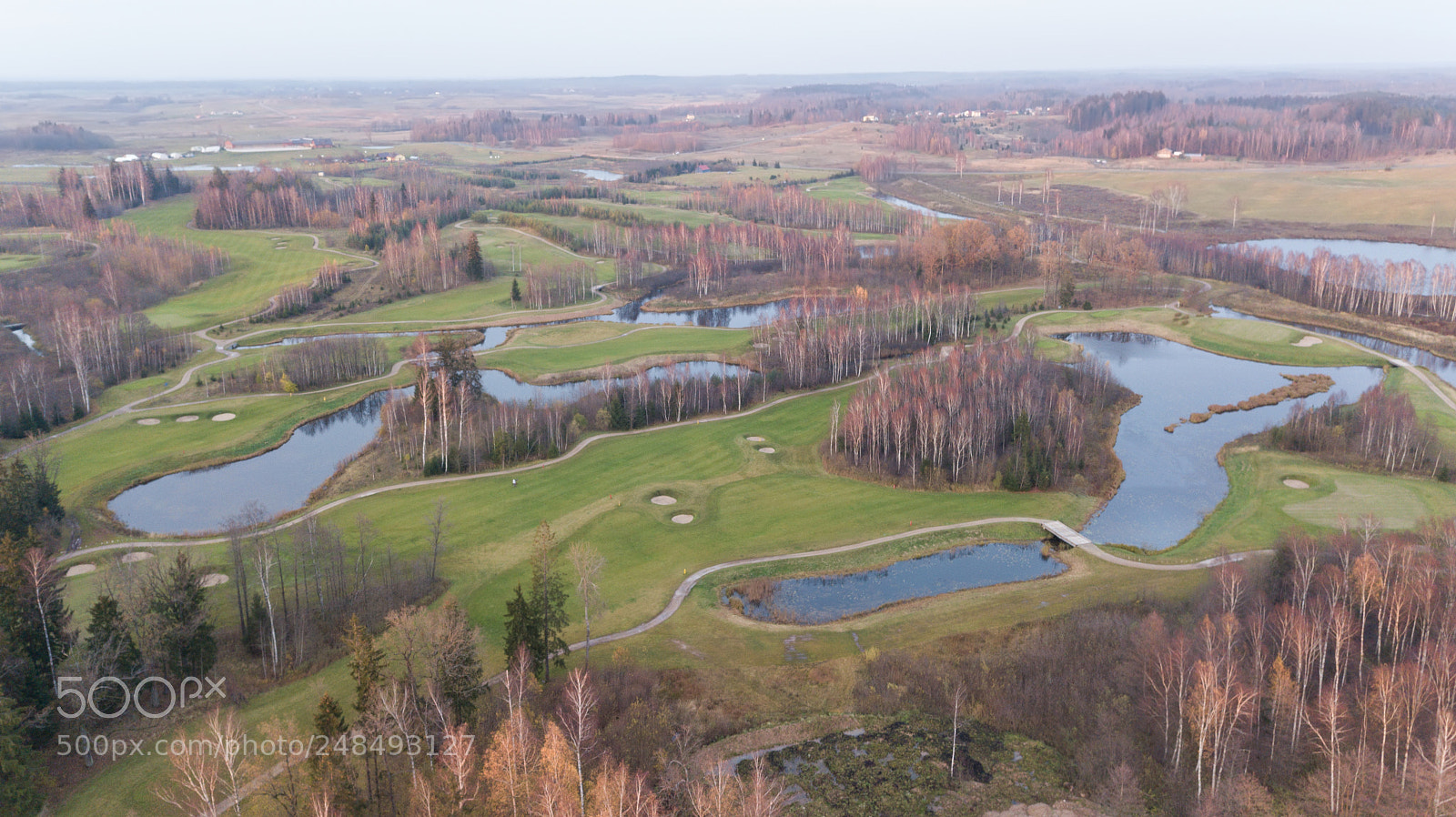 DJI FC220 sample photo. Autumn golf field on photography