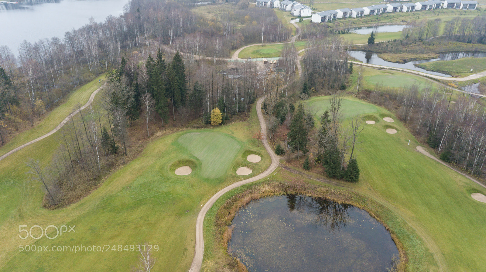 DJI FC220 sample photo. Autumn golf field on photography