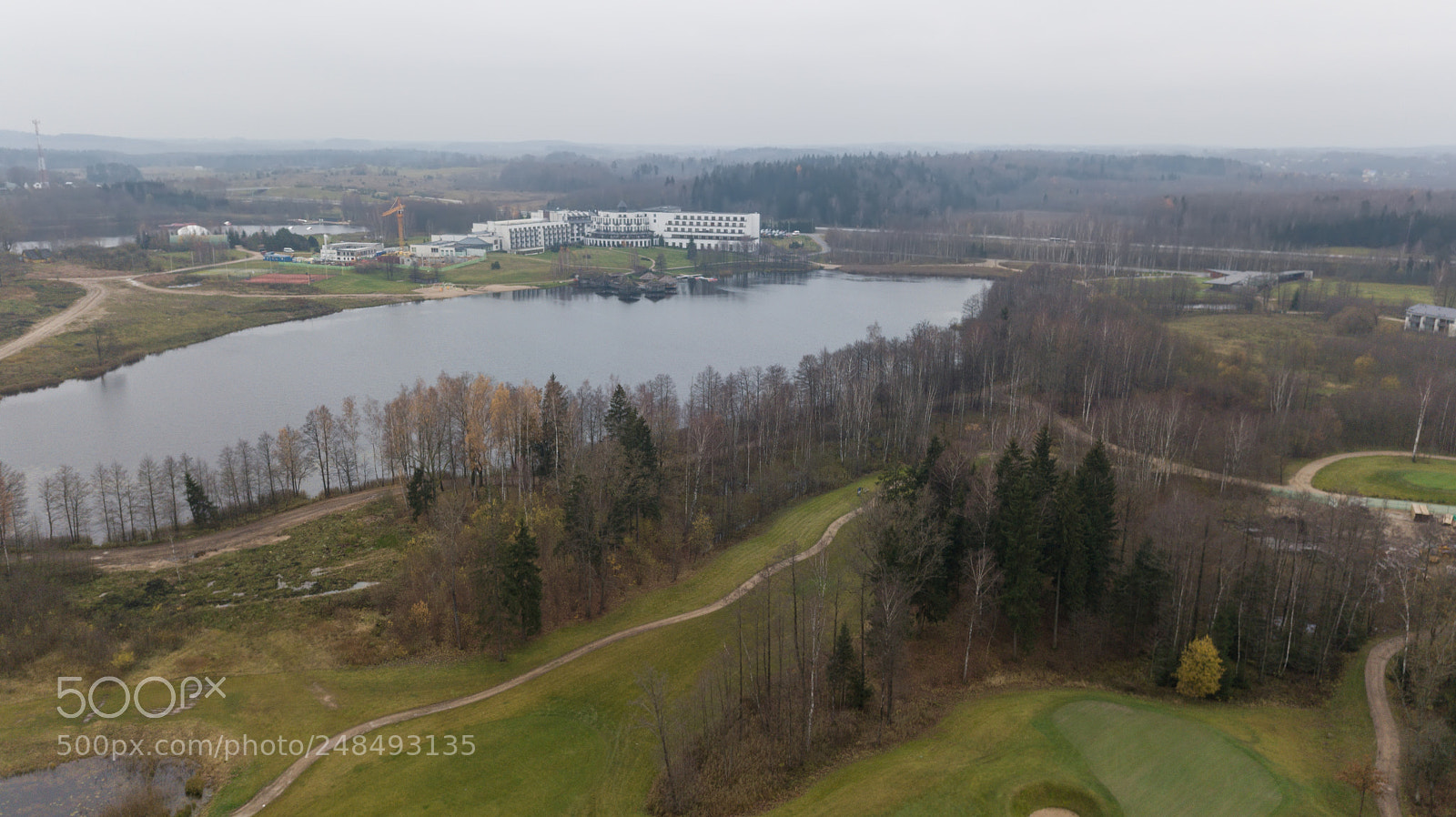 DJI FC220 sample photo. Autumn golf field on photography