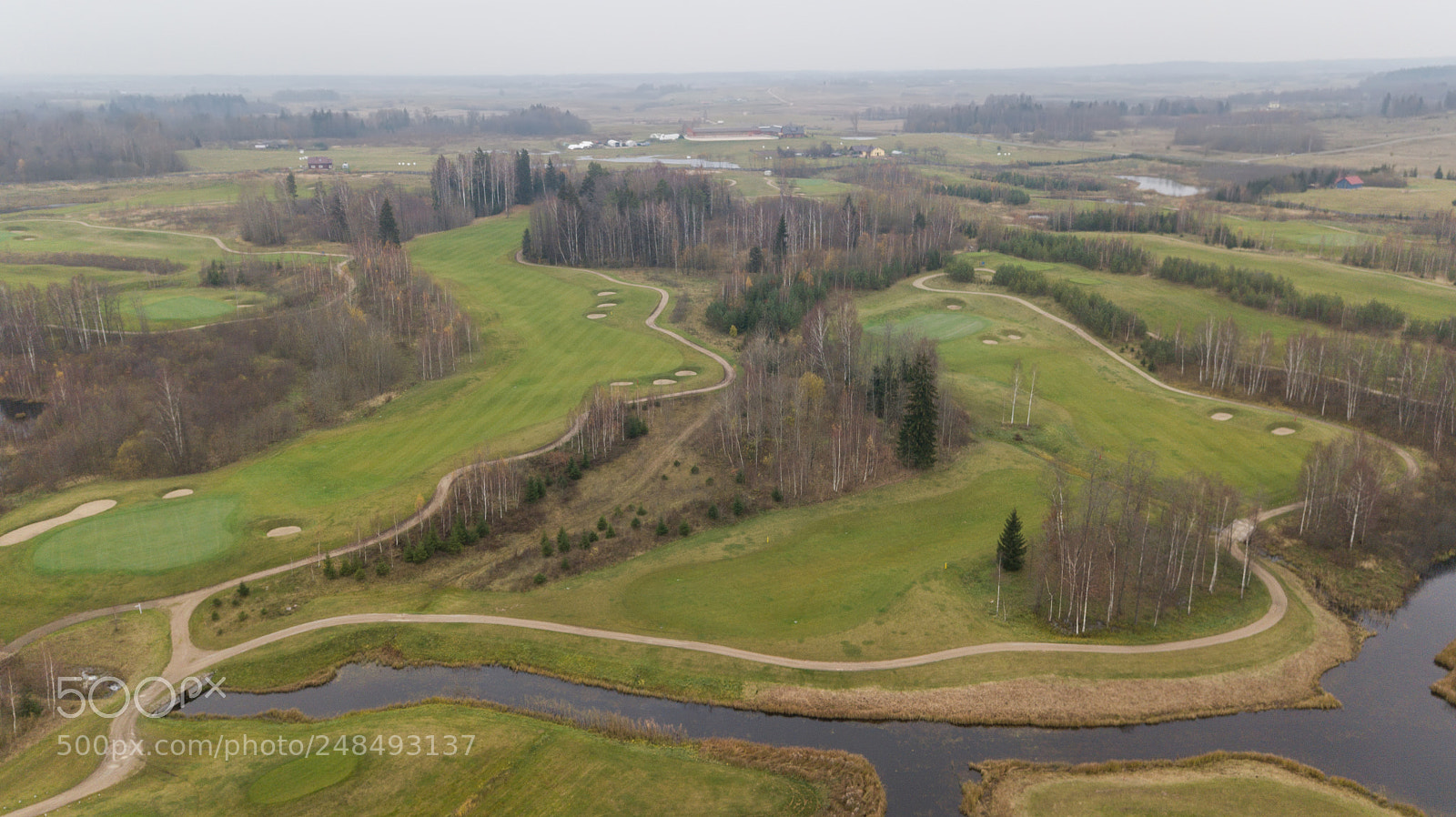 DJI FC220 sample photo. Autumn golf field on photography