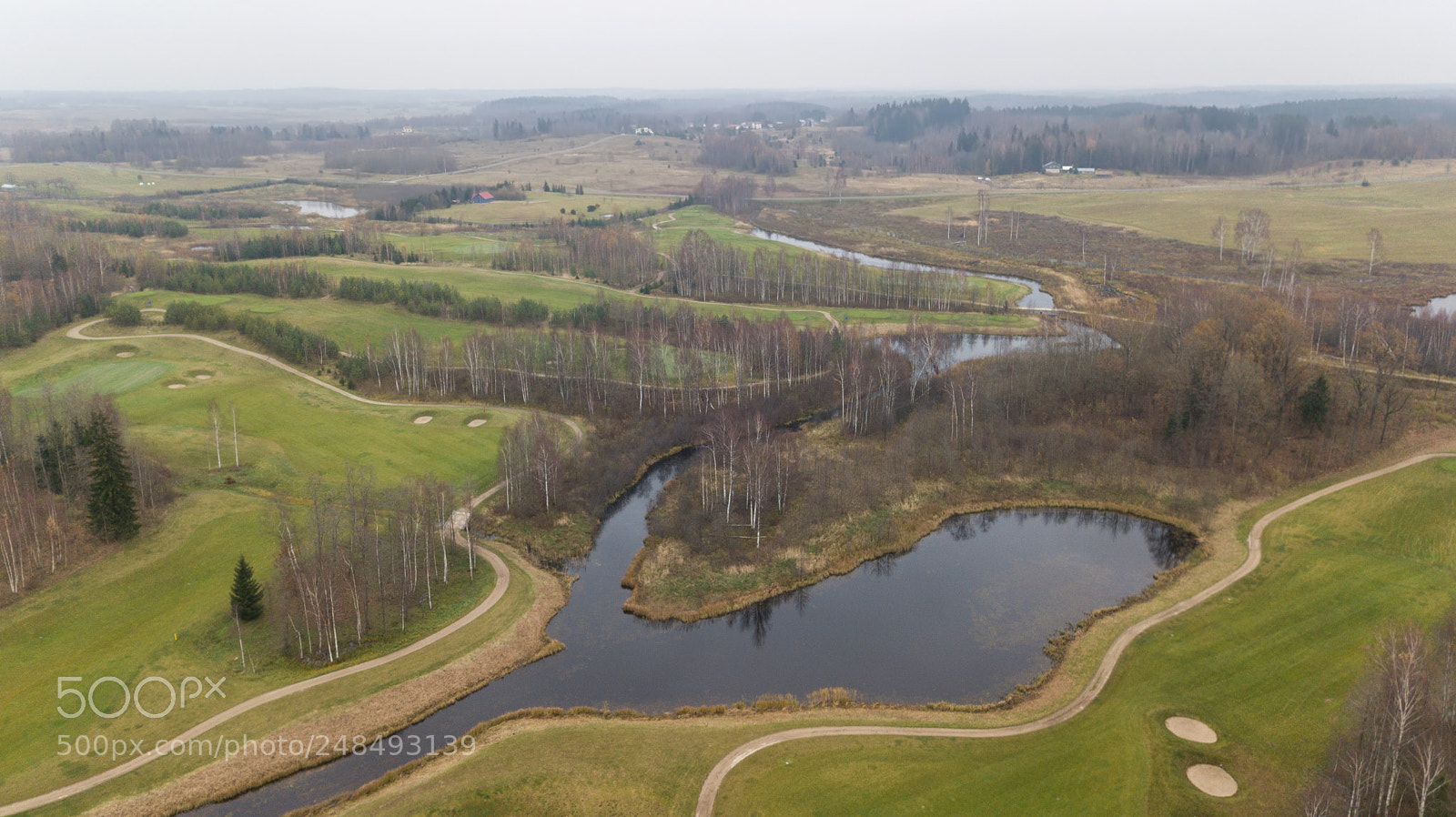 DJI FC220 sample photo. Autumn golf field on photography