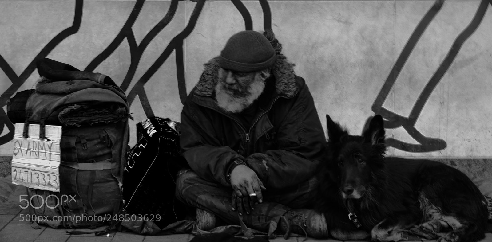 Nikon D810 sample photo. Homeless  soldier photography