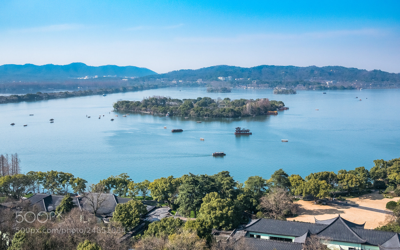 Panasonic Lumix DMC-GX85 (Lumix DMC-GX80 / Lumix DMC-GX7 Mark II) sample photo. West lake from leifeng photography