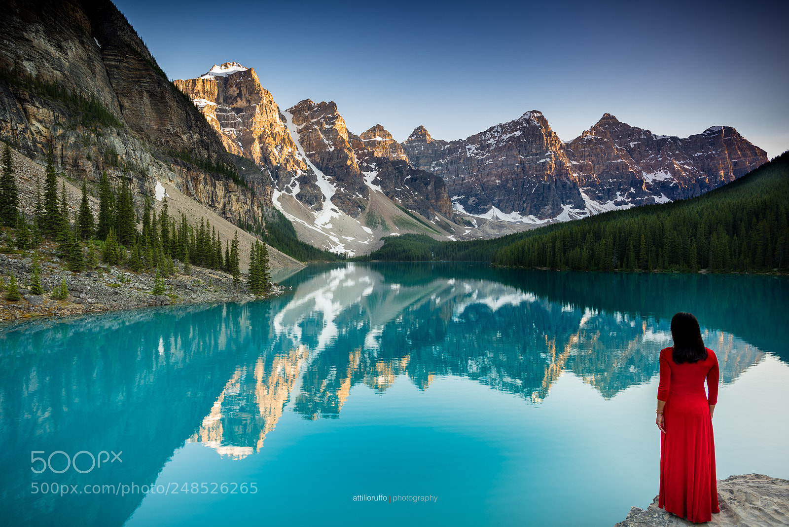 Nikon D810 sample photo. Lady in red moraine photography