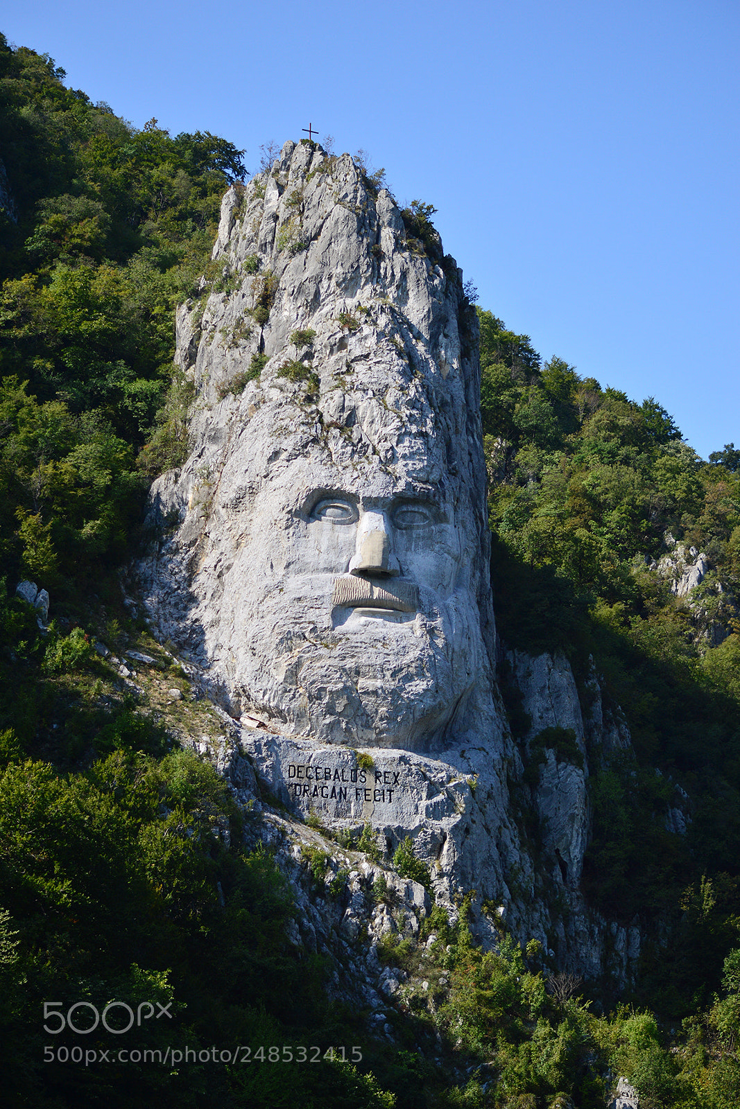 Nikon D3200 sample photo. Rock sculpture of decebalus photography