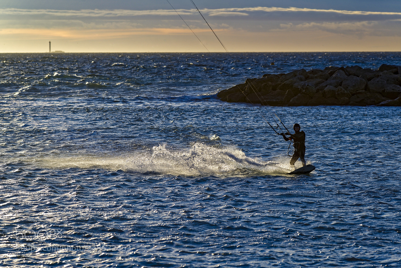 Nikon D800 sample photo. Kitesurfers at dusk # 7 photography