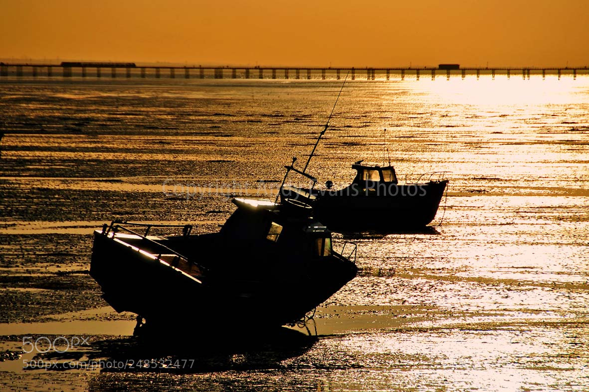 Nikon D3000 sample photo. Sunset over the boats photography