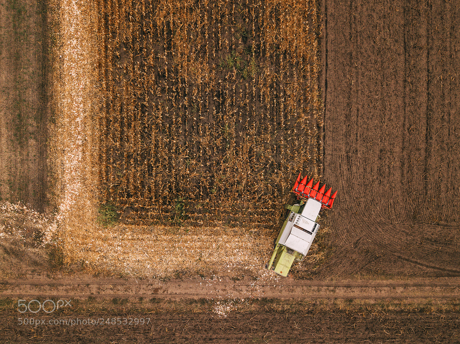 DJI FC220 sample photo. Aerial view of combine photography