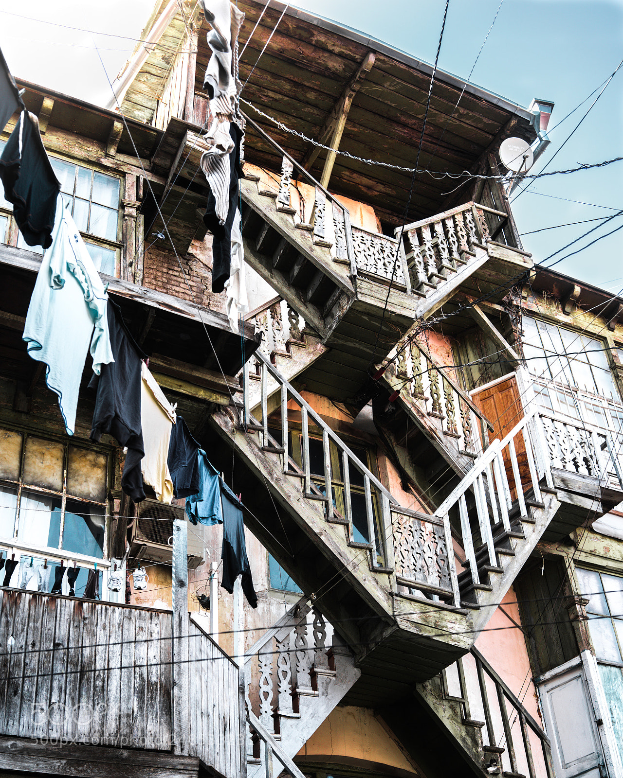 Sony a7 sample photo. Tbilisi 100 years old house photography