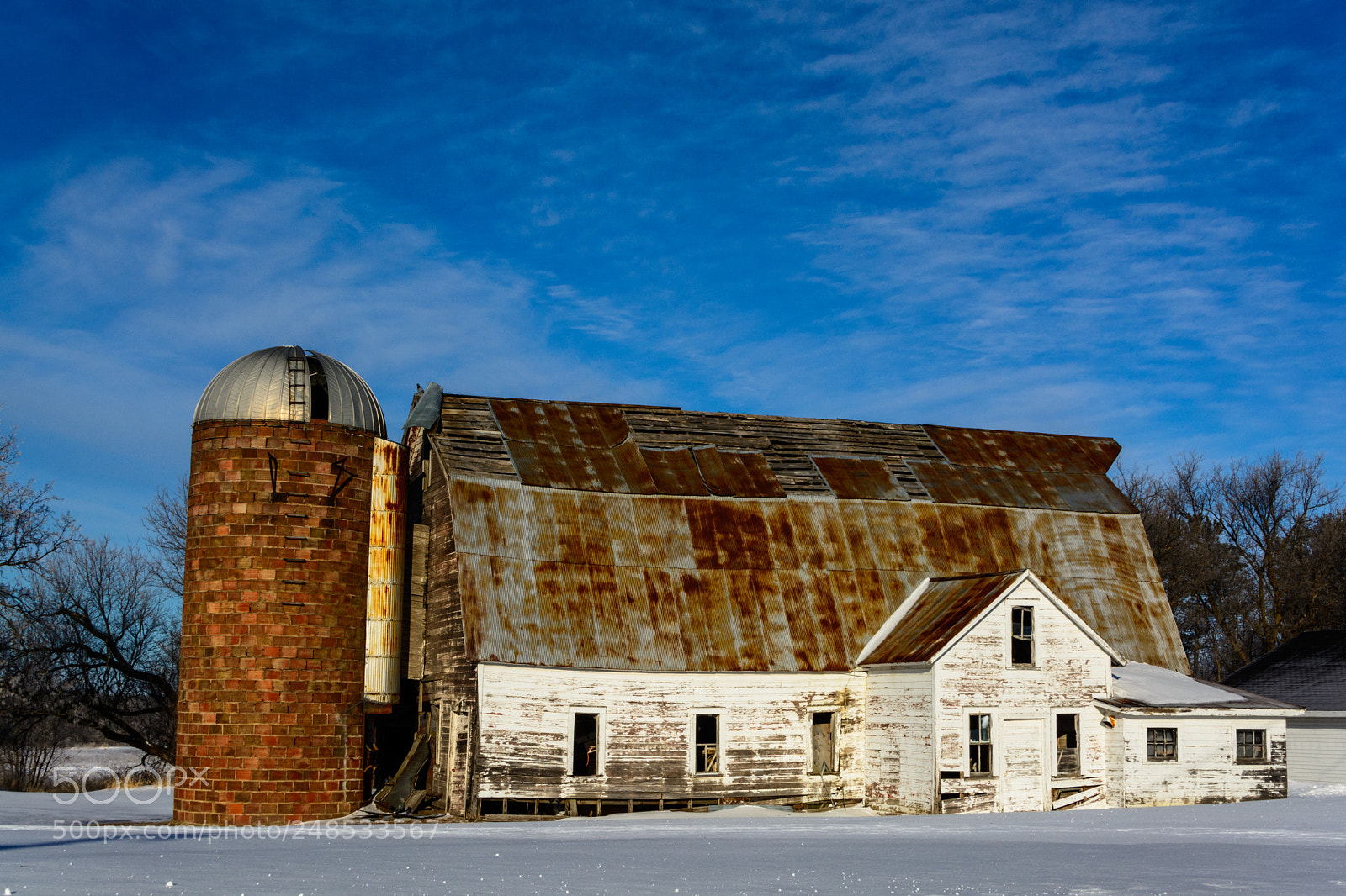 Nikon D7100 sample photo. Snowy barn landscape.   photography