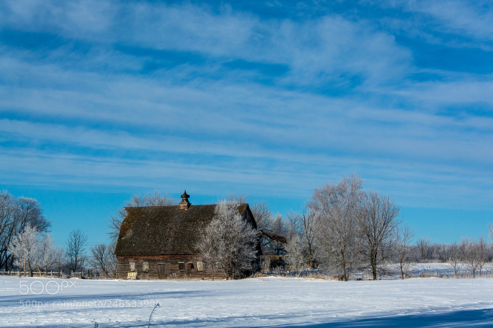 Nikon D7100 sample photo. Snowy barn landscape.   photography