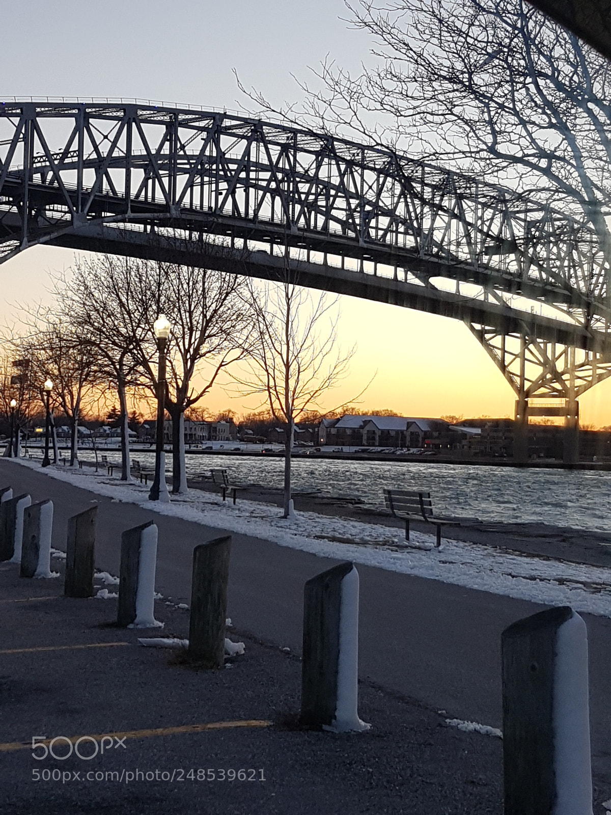 Samsung Galaxy S7 sample photo. Sunset twin bridges photography