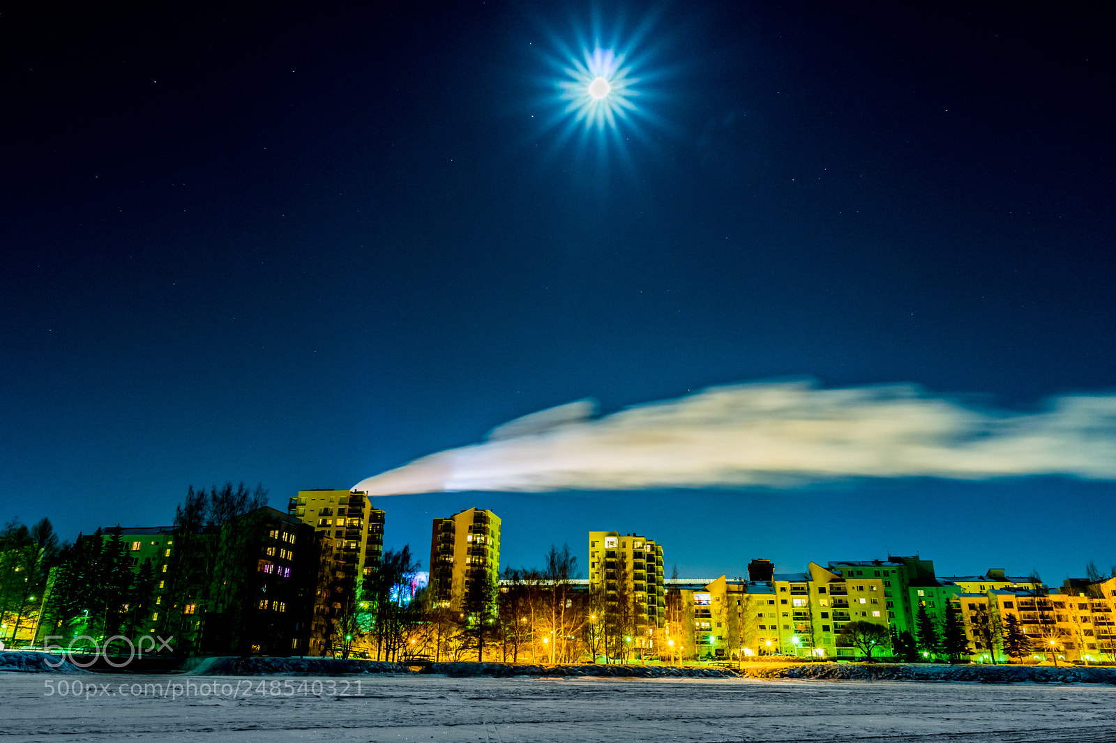 Sony a6500 sample photo. Cityscape in moonlight photography