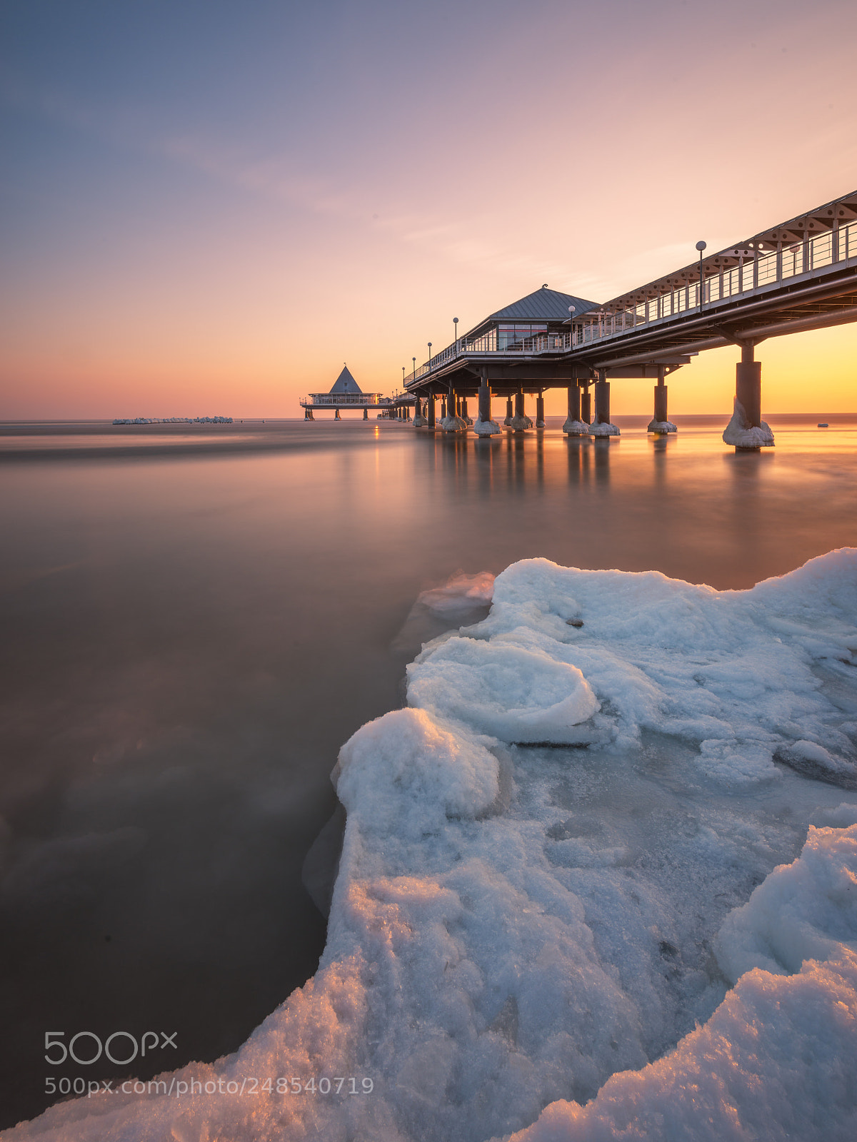 Nikon D800 sample photo. Heringsdorf - winter sunrise photography