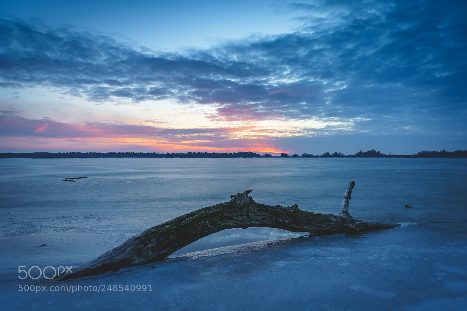 Sony a7 II sample photo. Sonnenuntergang am vereisten mandichosee photography