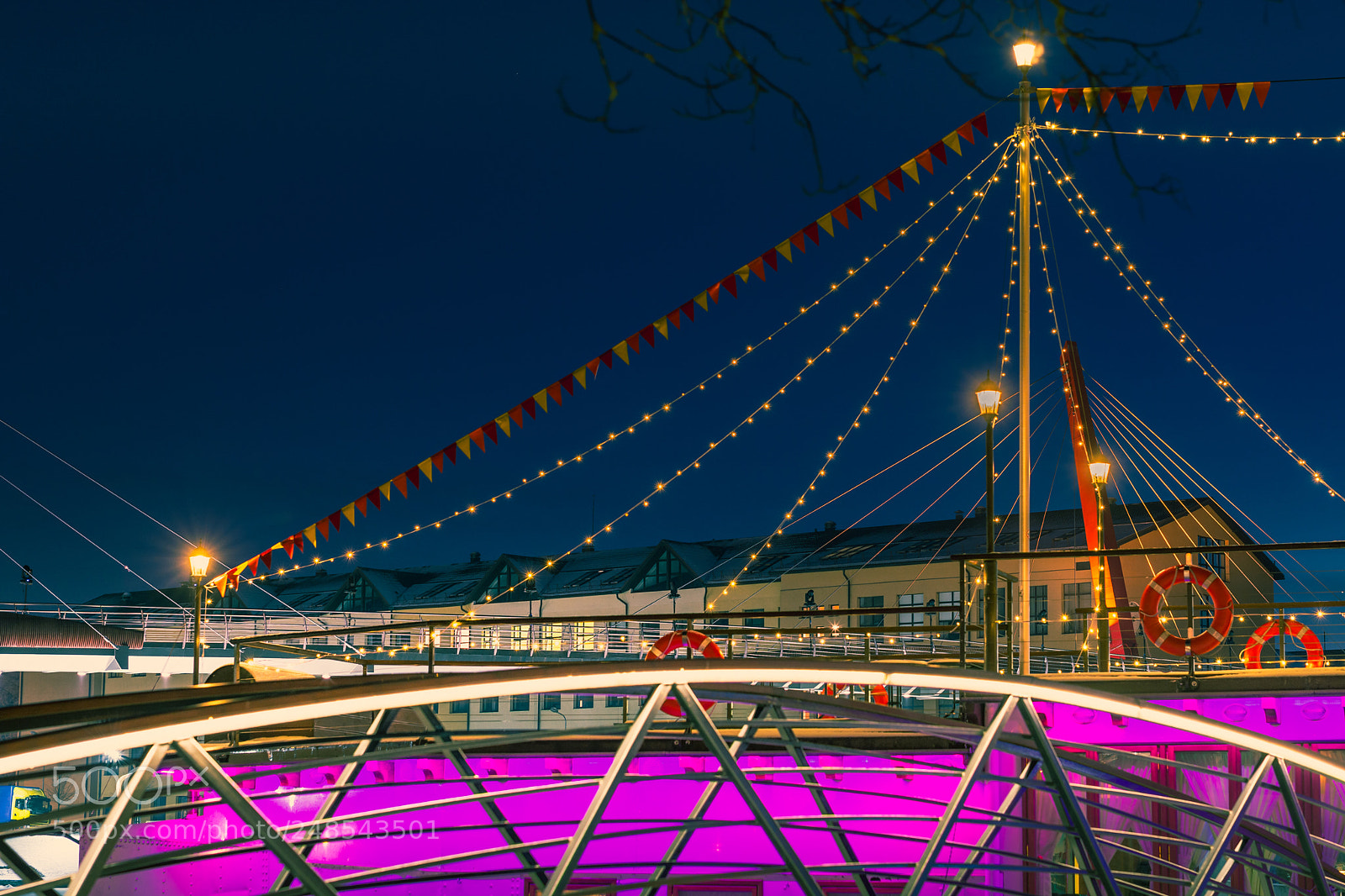 Nikon D5200 sample photo. Colorful ship with festive photography