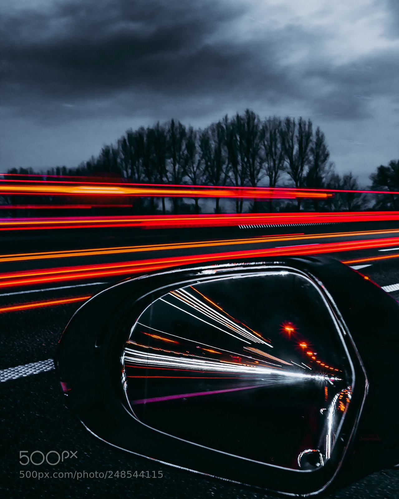 Sony a6500 sample photo. Rearview mirror long exposure photography