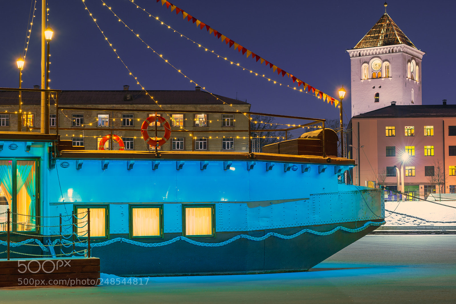 Nikon D5200 sample photo. Colorful ship with festive photography