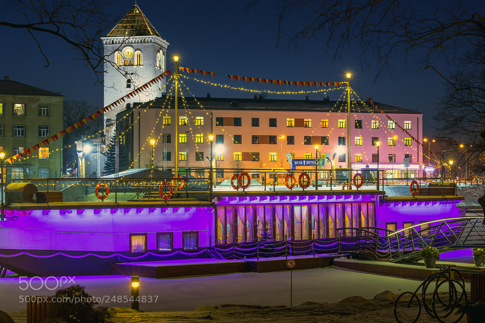 Nikon D5200 sample photo. Colorful ship with festive photography