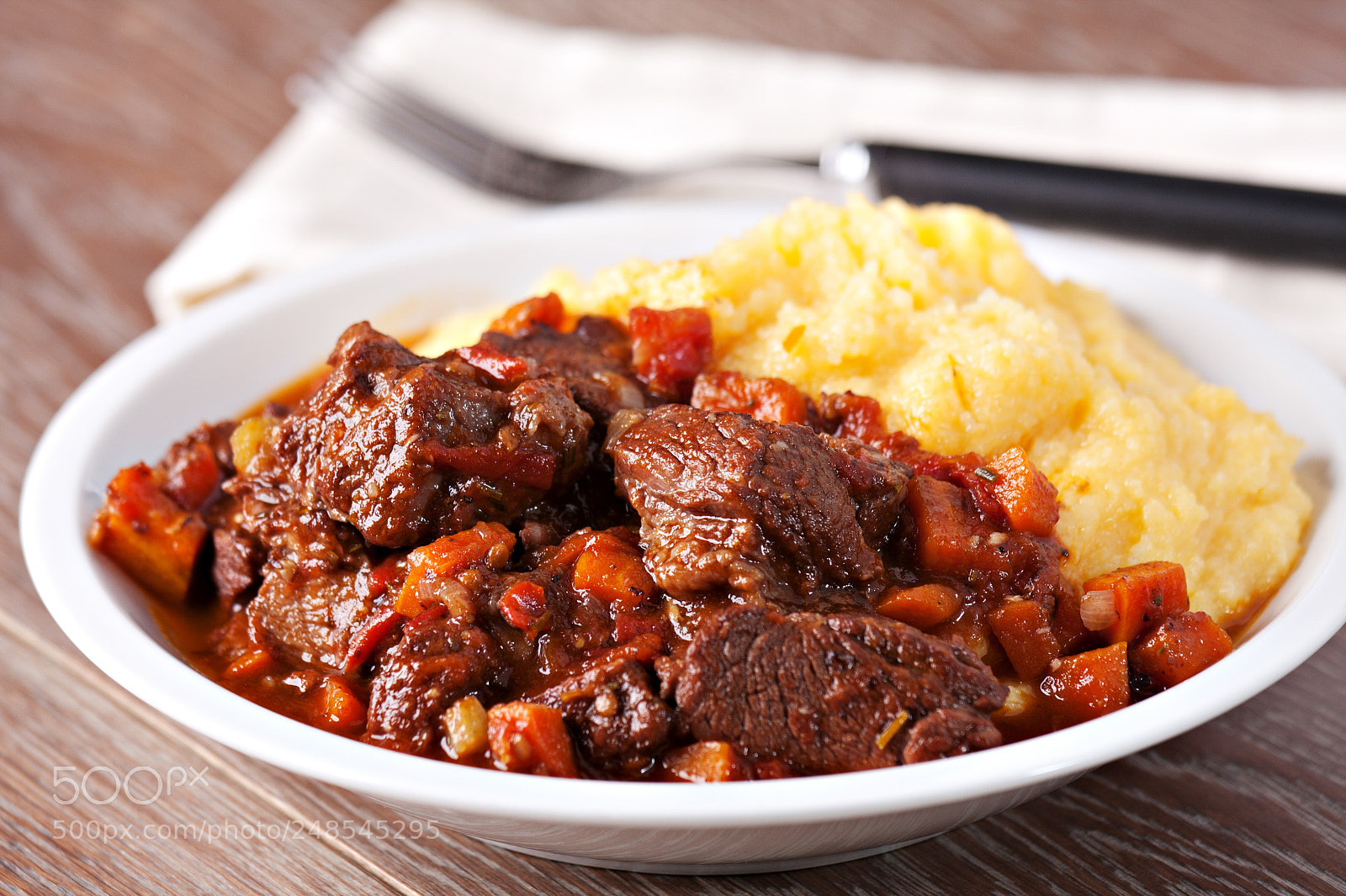 Canon EOS 40D sample photo. Polenta and stew photography