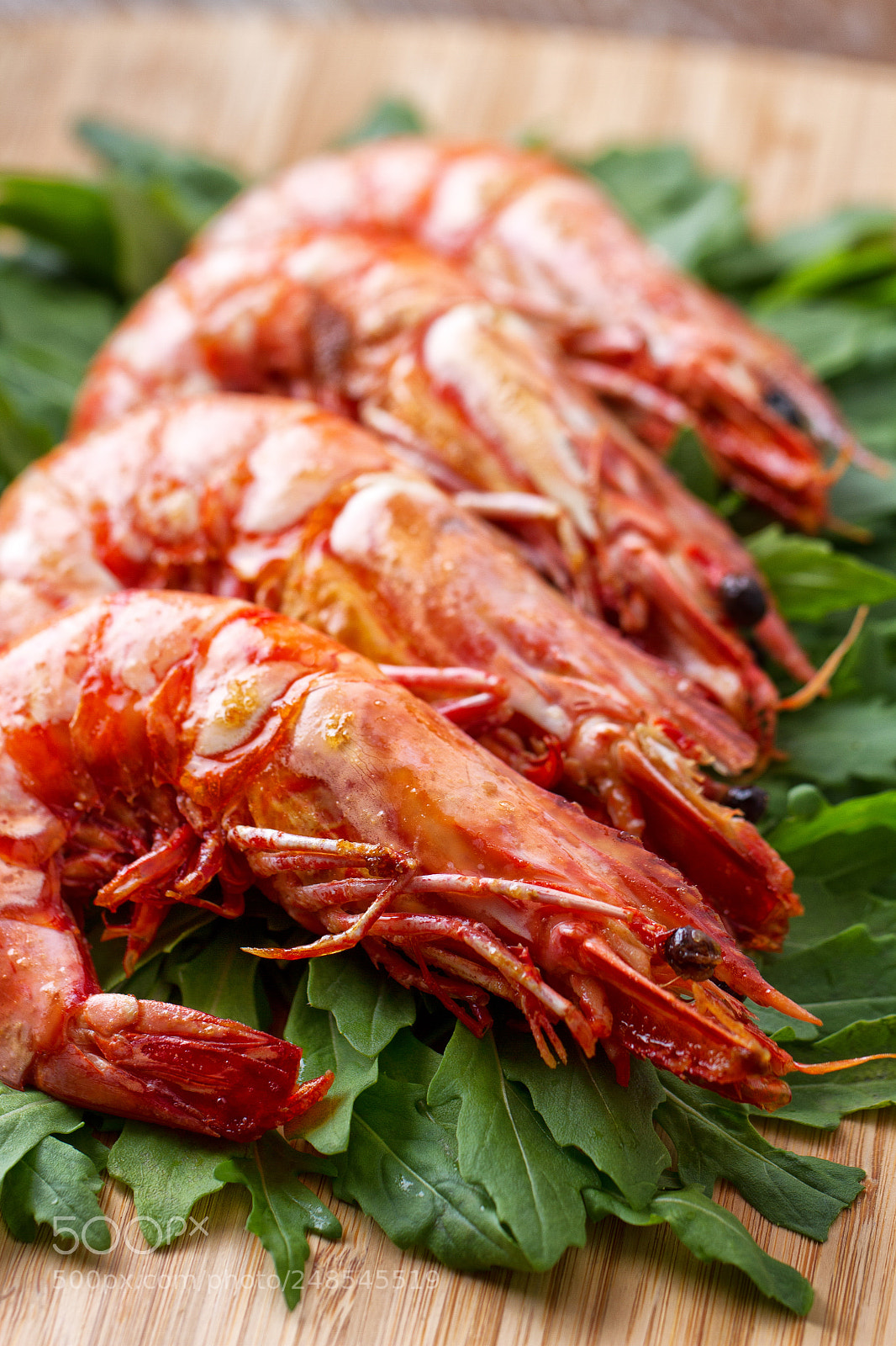 Canon EOS 7D sample photo. Grilled prawns with rocket photography