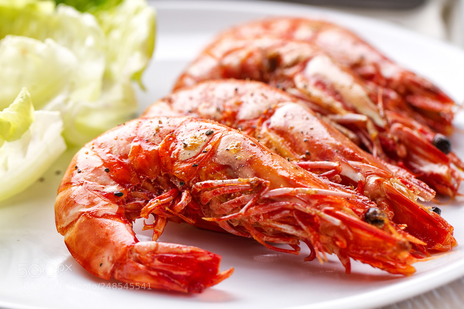 Canon EOS 7D sample photo. Grilled prawns with salad photography