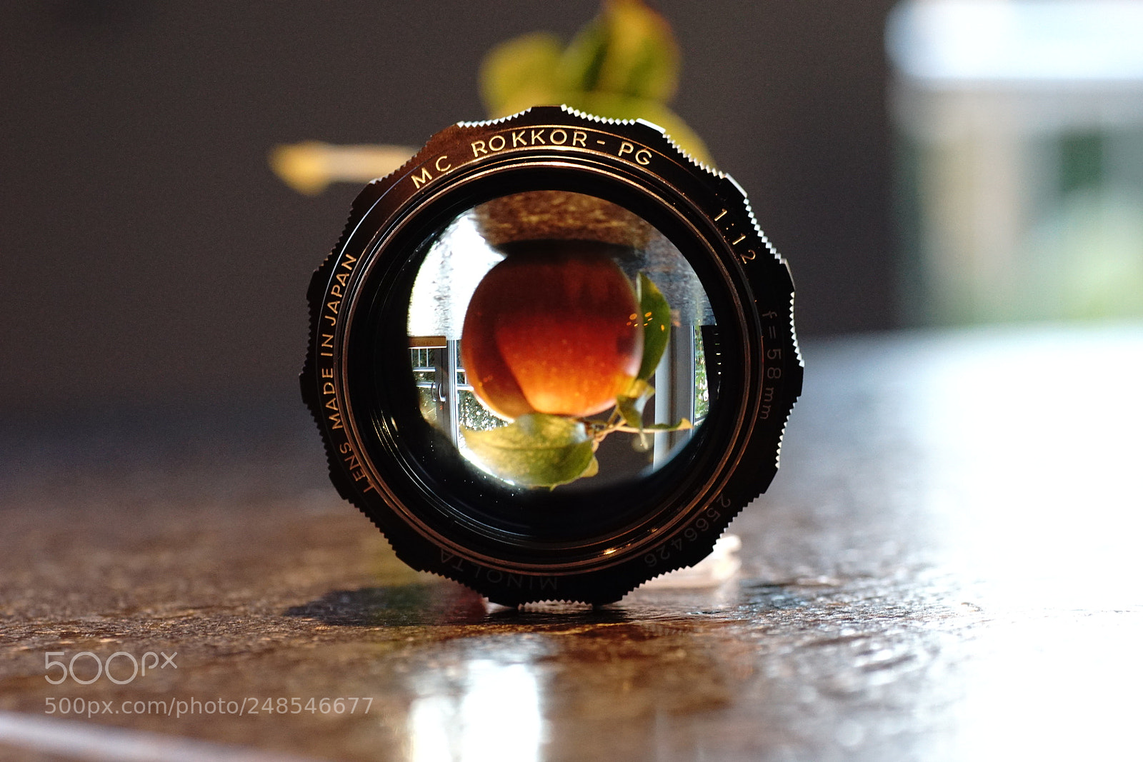 Sony a6000 sample photo. Vintage glas and apple photography