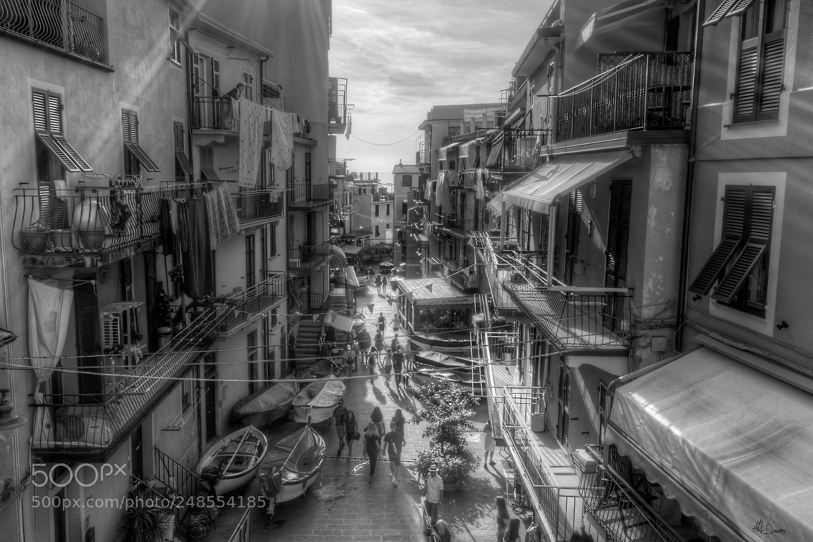 Nikon D810 sample photo. Manarola b&w photography