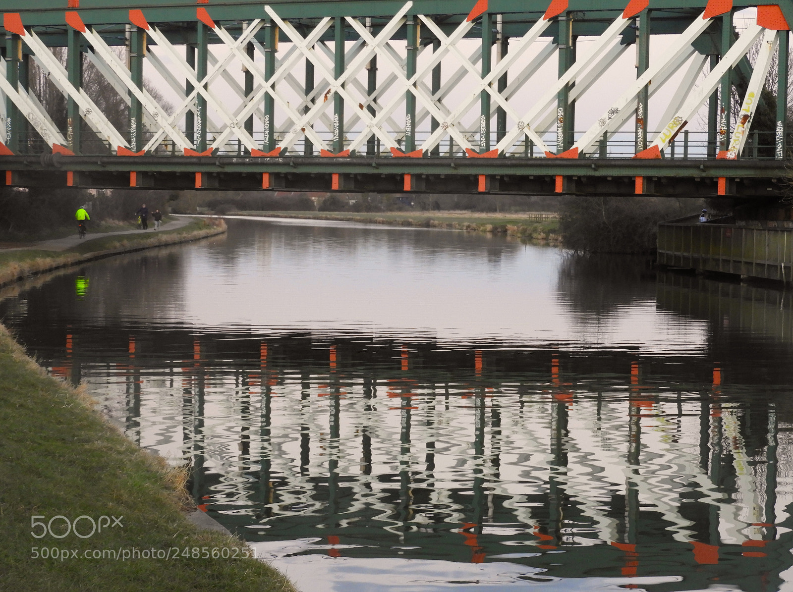Nikon Coolpix B700 sample photo. Railway bridge and cyclist photography