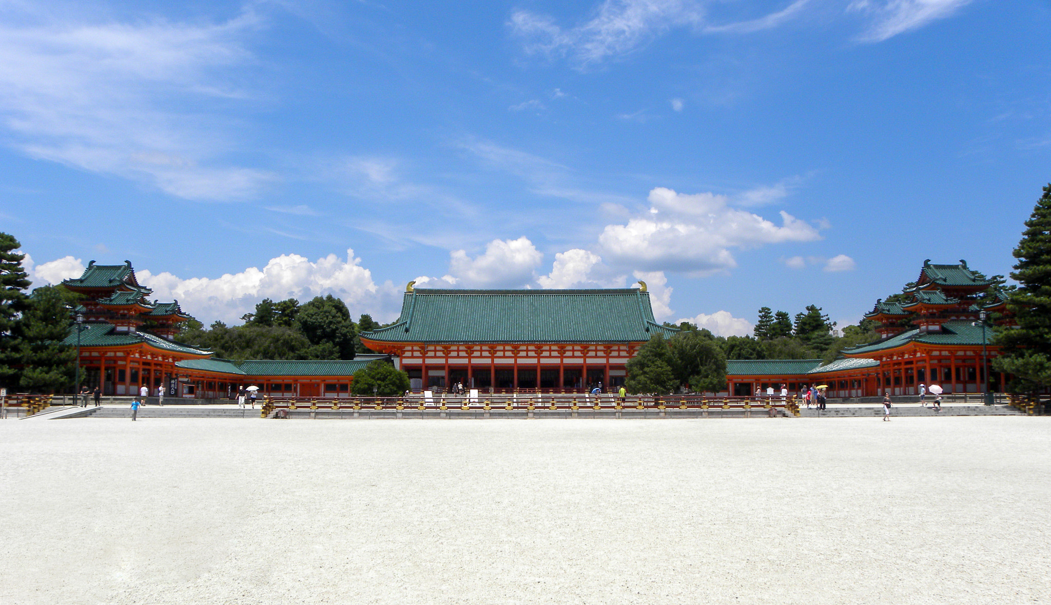 Nikon Coolpix P90 sample photo. Panoramic view of heian jingu shrine photography