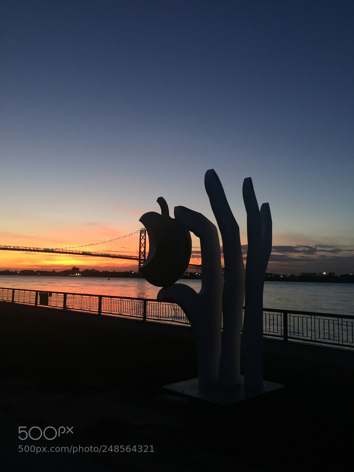 Apple iPhone 6 sample photo. Ambassador bridge canada us photography