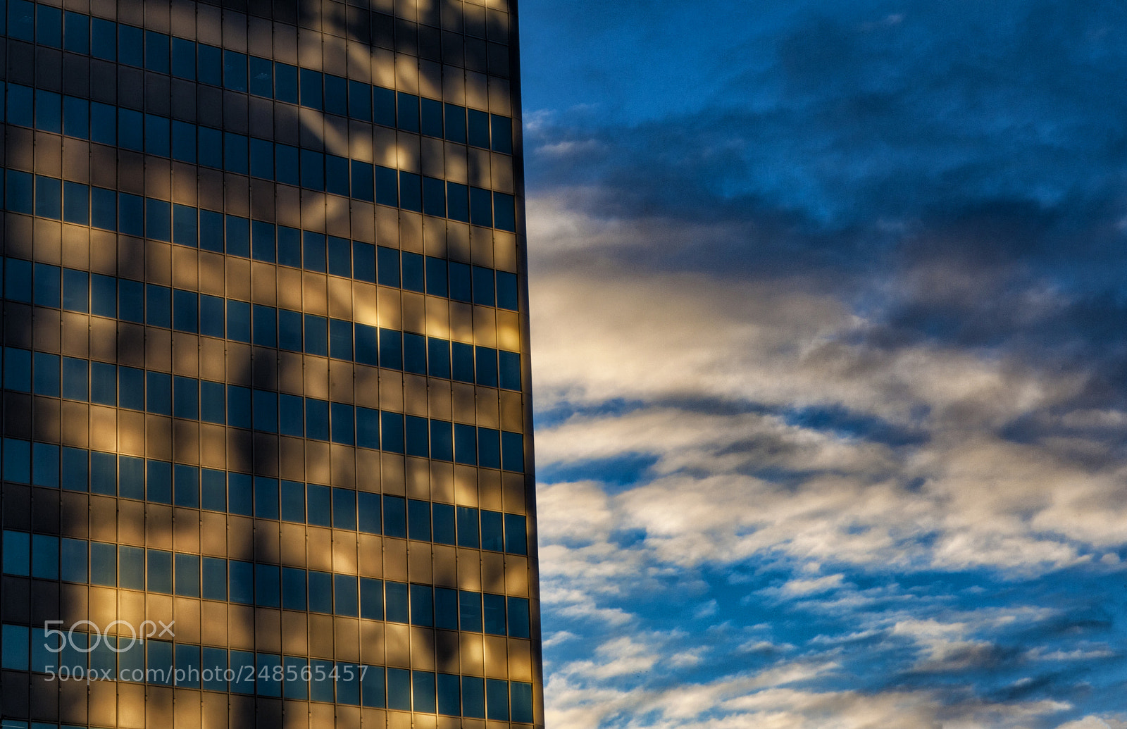 Canon EOS 5D Mark II sample photo. Office building at sunset photography