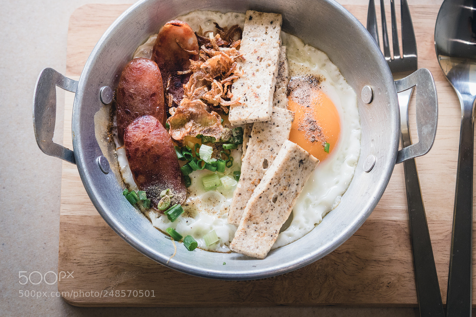 Olympus PEN-F sample photo. Food pan fried egg photography