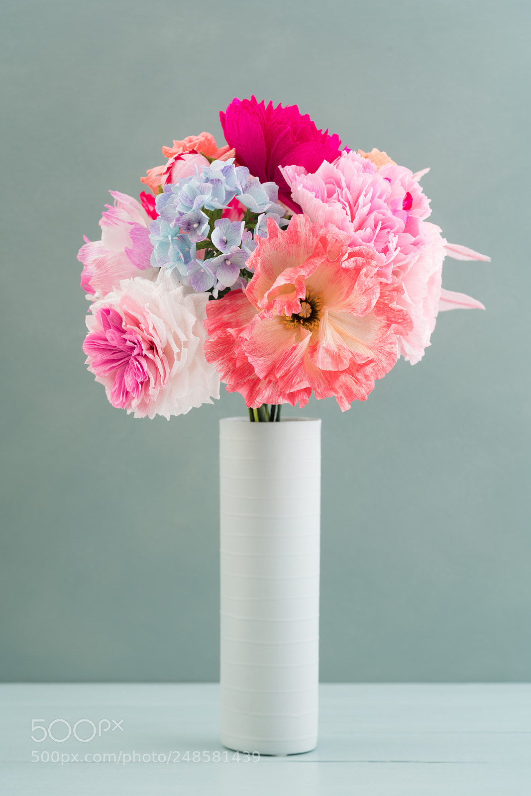 Sony a7R III sample photo. Crepe paper flower bouquet photography