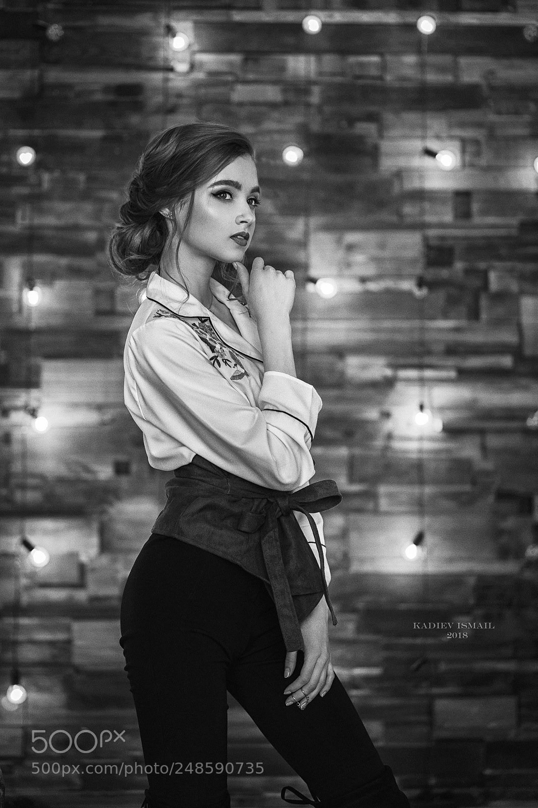 Sony a7 sample photo. Portrait by the wall photography