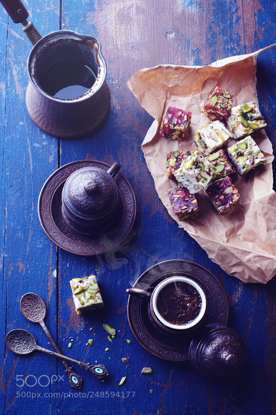 Fujifilm X-T2 sample photo. Turkish coffe and delights photography