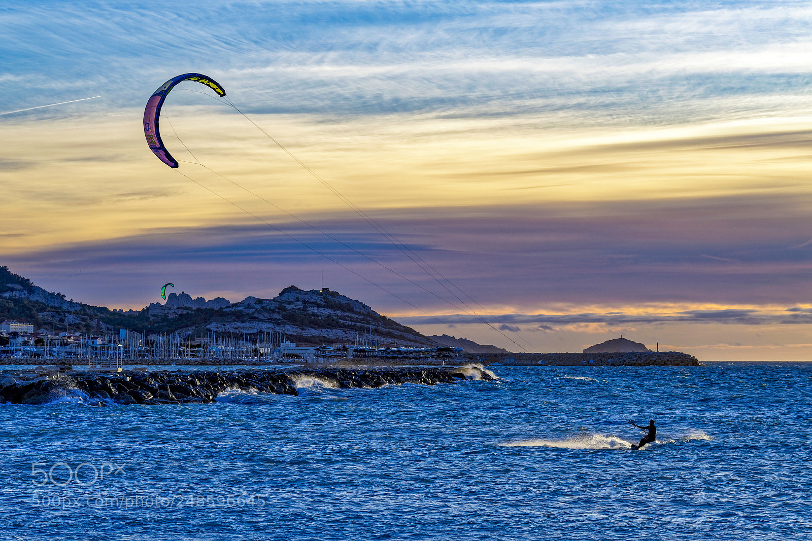 Nikon D800 sample photo. Kitesurfers at dusk # 10 photography