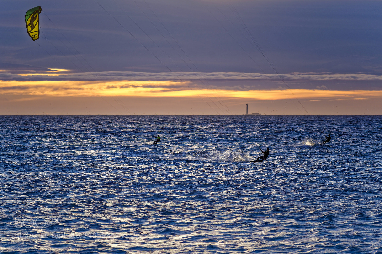 Nikon D800 sample photo. Kitesurfers at dusk # 11 photography