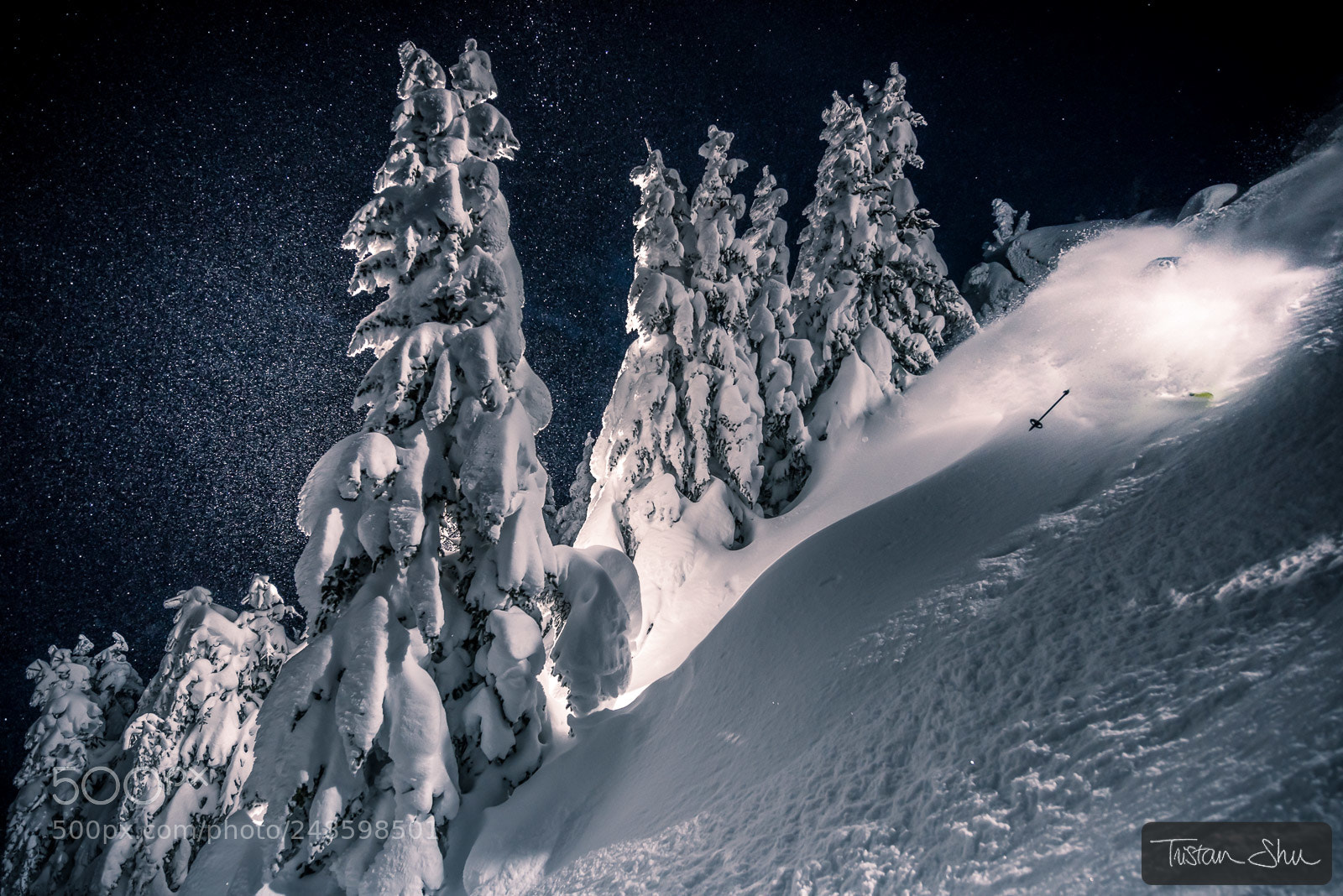 Nikon D810 sample photo. Powder, freeride and flashes photography