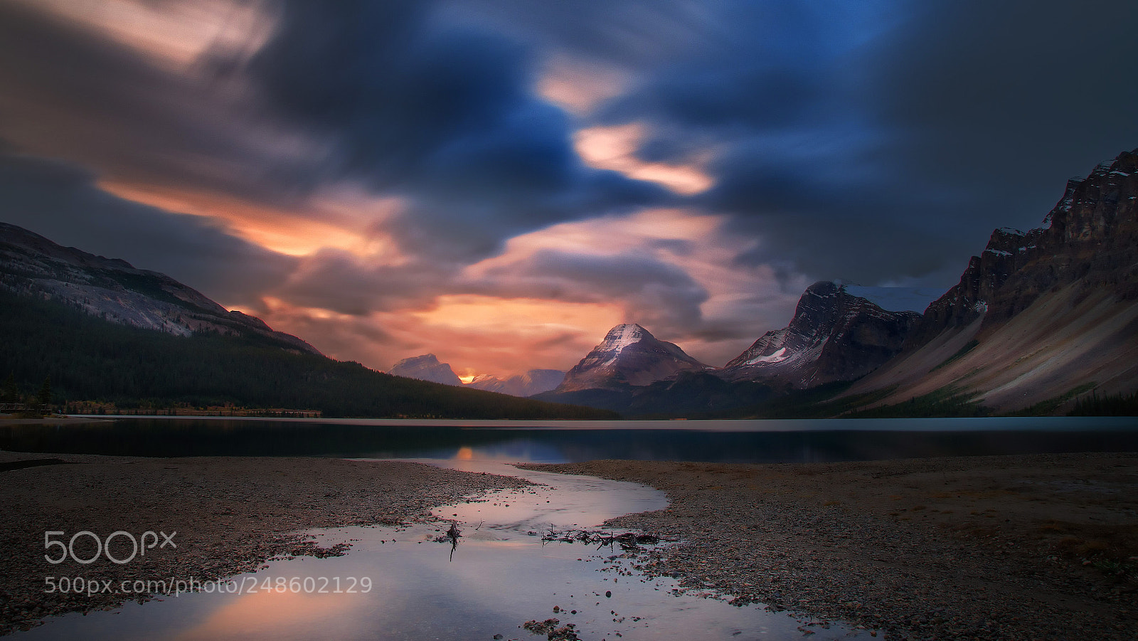Pentax K-5 sample photo. Bow lake sunrise photography