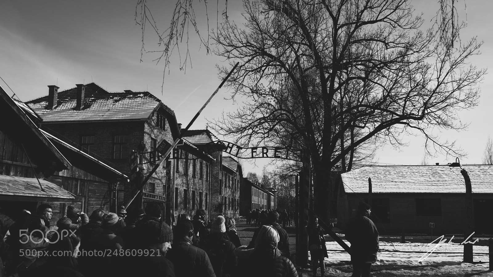 Sony a7 sample photo. Entrance to auschwitz. photography