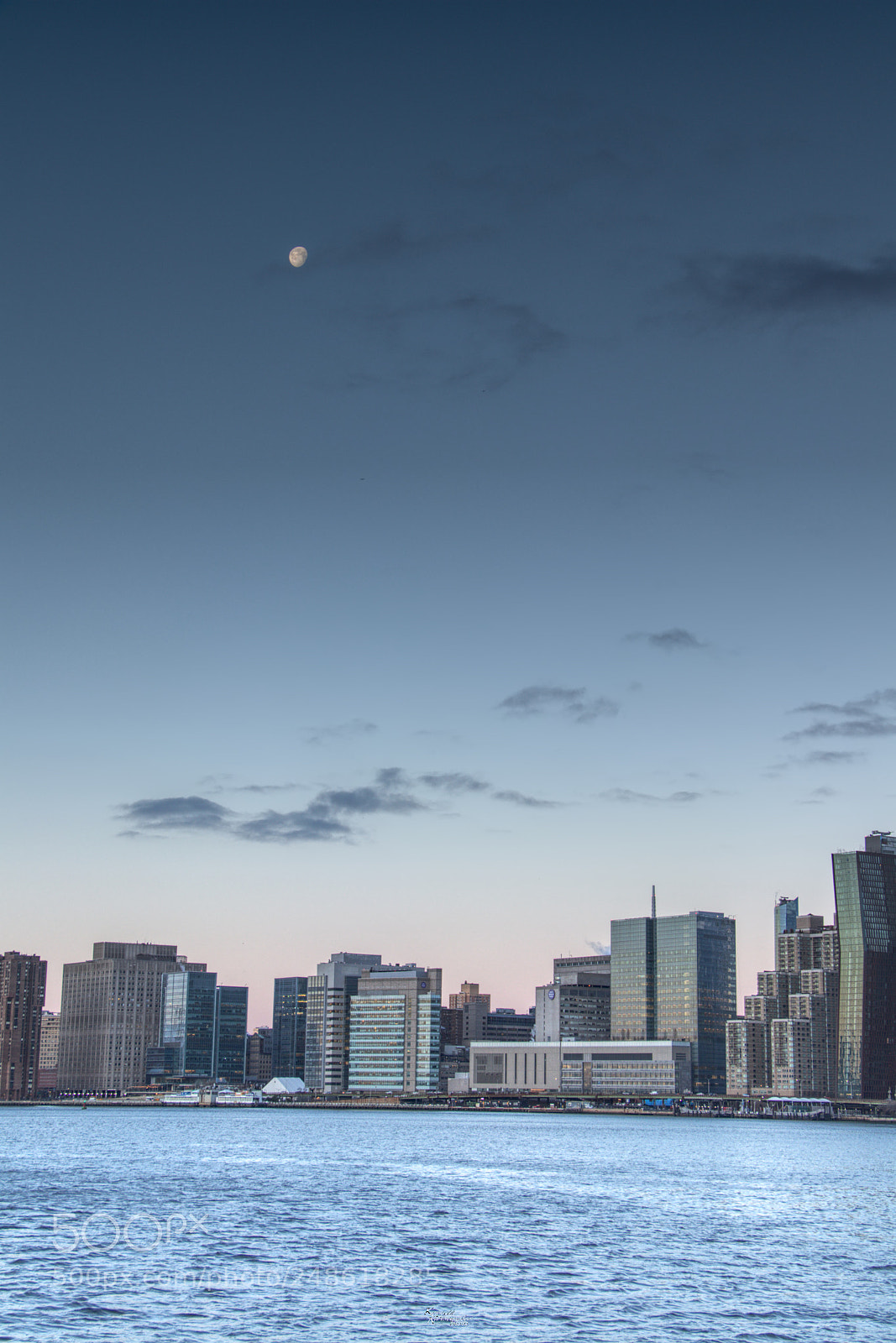 Canon EOS M5 sample photo. Moon over the city photography
